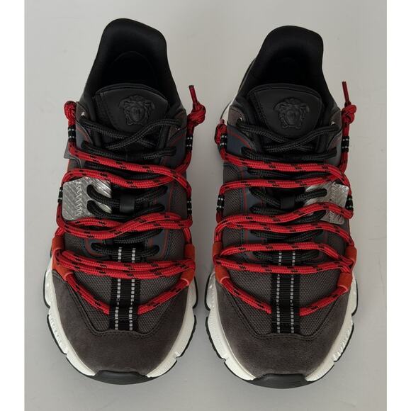 Versace Men\'s Greca Sneakers Red/Gray 11 US (44 Euro) IT 1021490 NIB main image 12